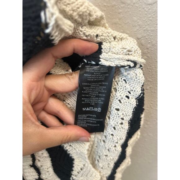 NWT Anthropologie Textured Knit Black White Midi Skirt size XXS Petite msrp $168 - Picture 5 of 14